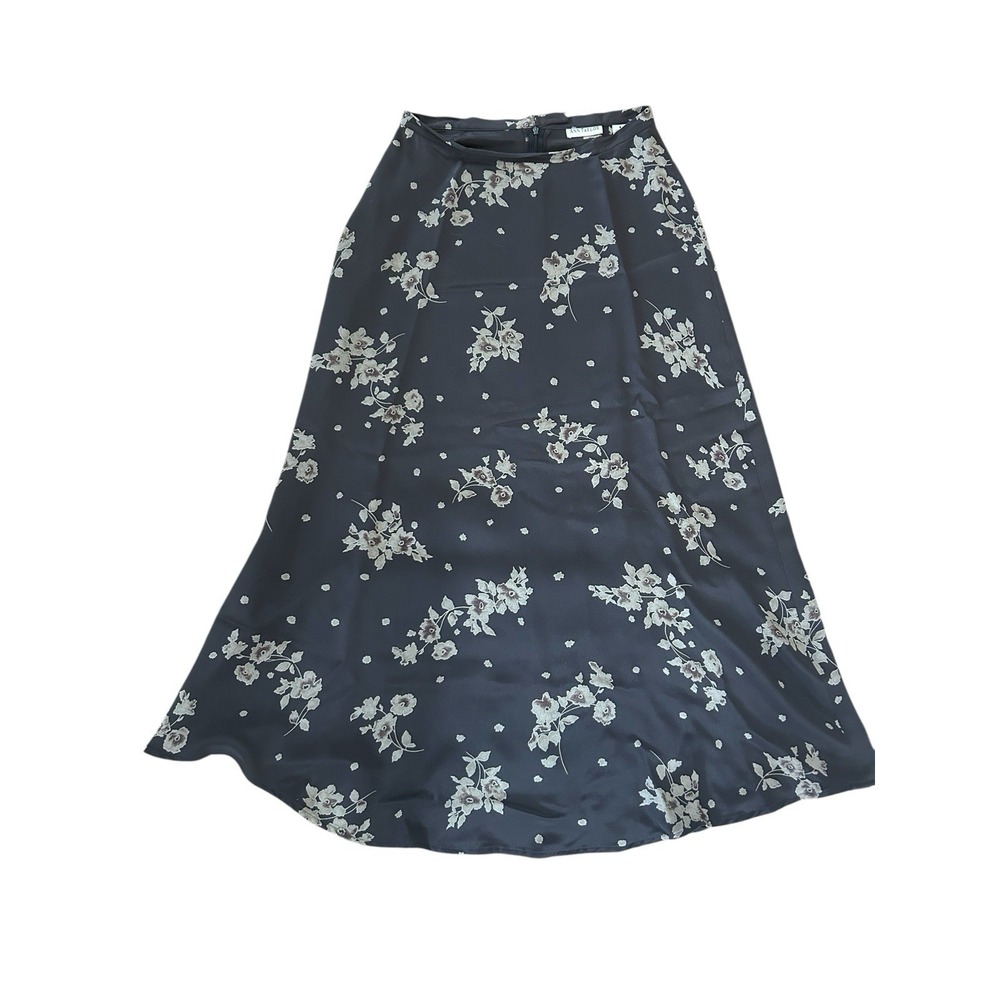Ann Taylor Vintage 100%silk Brown Floral Skirt Sz 8